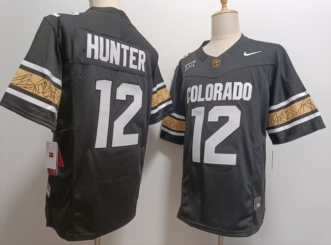 Men Colorado Buffaloes #12 Travis Hunter black 2024 Nike NCAA jersey->ncaa teams->NCAA Jersey